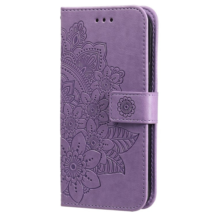 Leather Case for vivo Y300 5G / Y200 5G / V40 Lite (Indonesia) 5G / 4G Flower Phone Cover - Purple