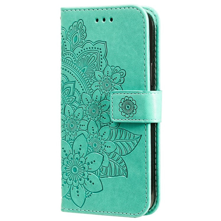 Leather Case for vivo Y300 5G / Y200 5G / V40 Lite (Indonesia) 5G / 4G Flower Phone Cover - Green