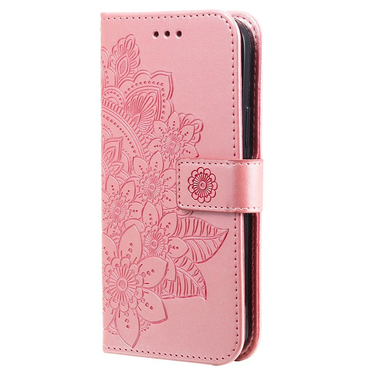 Leather Case for vivo Y300 5G / Y200 5G / V40 Lite (Indonesia) 5G / 4G Flower Phone Cover - Pink