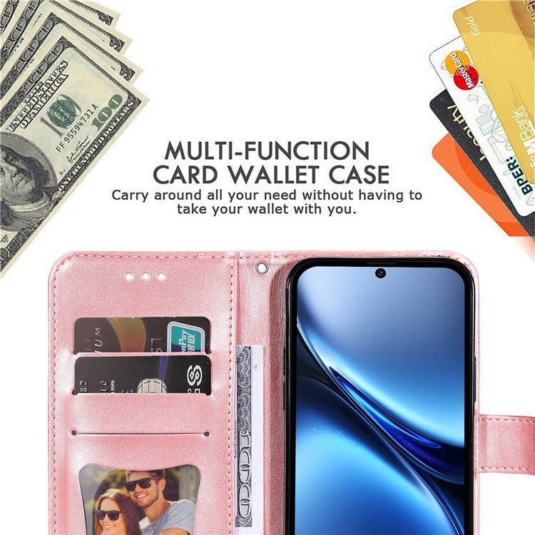 For vivo X200 5G Case PU Leather Wallet Floral Phone Cover Stand View - Pink