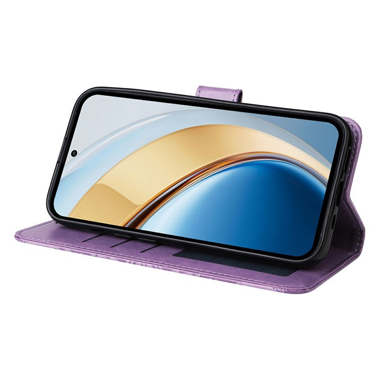 Leather Case for vivo Y300 5G / Y200 5G / V40 Lite (Indonesia) 5G / 4G Sunflower Wallet Cover - Purple