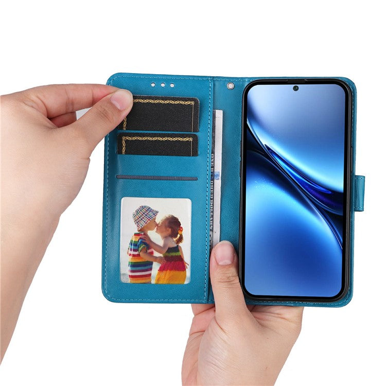 For vivo X200 Pro 5G Case Sunflower Imprint Leather Wallet Phone Cover - Blue