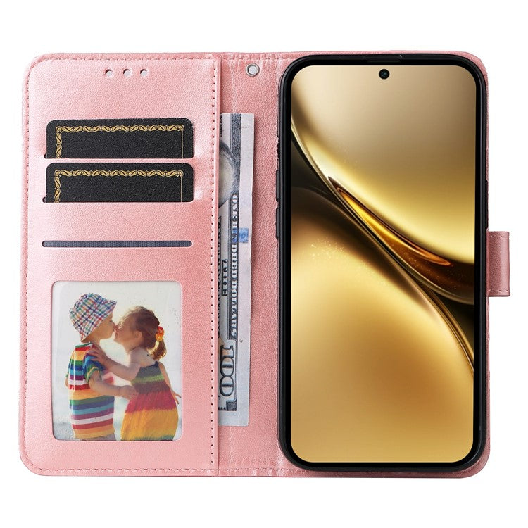 For vivo X200 Pro 5G Case Sunflower Imprint Leather Wallet Phone Cover - Pink