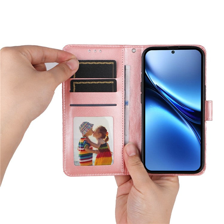 For vivo X200 Pro 5G Case Sunflower Imprint Leather Wallet Phone Cover - Pink