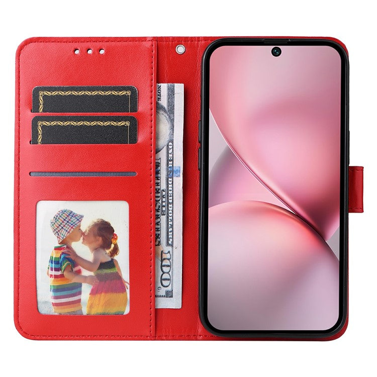 For vivo X200 Pro mini 5G Case Sunflower Imprint Leather Wallet Phone Cover - Red