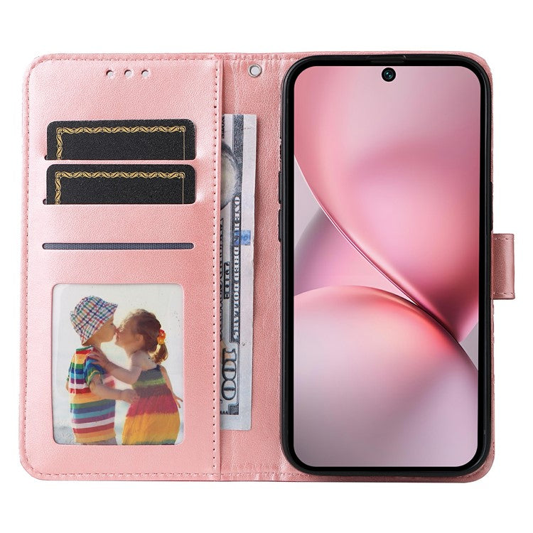 For vivo X200 Pro mini 5G Case Sunflower Imprint Leather Wallet Phone Cover - Pink