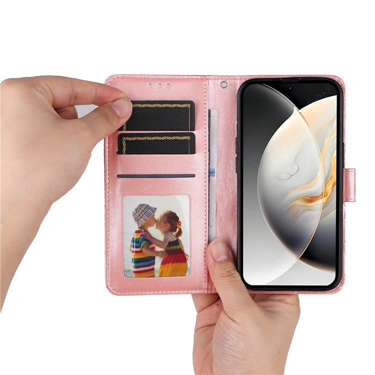 For vivo X200 Pro mini 5G Case Sunflower Imprint Leather Wallet Phone Cover - Pink