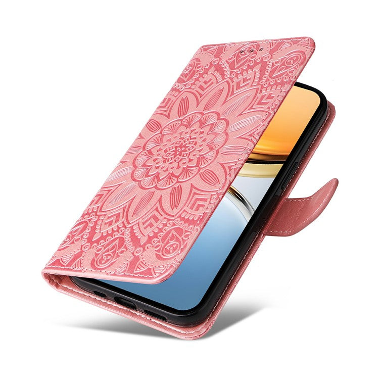 For vivo Y300 Pro 5G Case Sunflower Imprint Leather Wallet Phone Cover - Pink