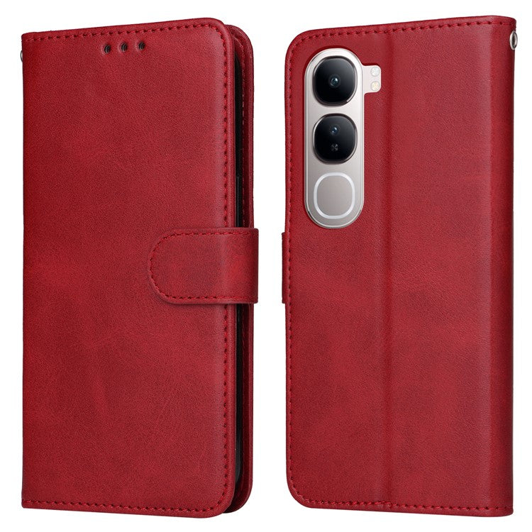 Wallet Case for vivo Y300 5G / Y200 5G / V40 Lite (Indonesia) 5G / 4G Leather Phone Cover - Red