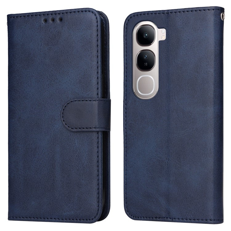 Wallet Case for vivo Y300 5G / Y200 5G / V40 Lite (Indonesia) 5G / 4G Leather Phone Cover - Blue