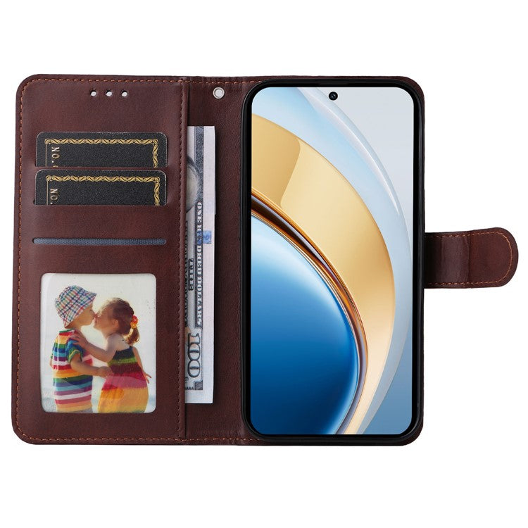 Wallet Case for vivo Y300 5G / Y200 5G / V40 Lite (Indonesia) 5G / 4G Leather Phone Cover - Brown