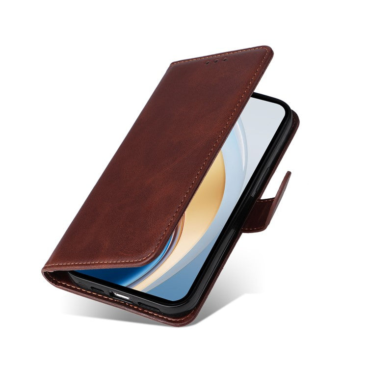 Wallet Case for vivo Y300 5G / Y200 5G / V40 Lite (Indonesia) 5G / 4G Leather Phone Cover - Brown