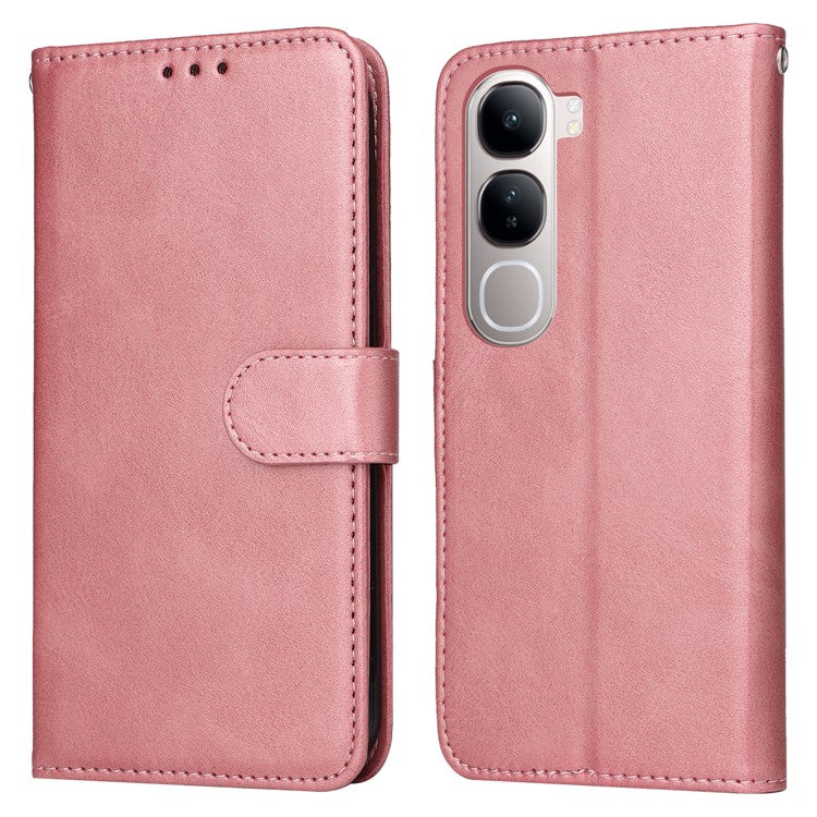 Wallet Case for vivo Y300 5G / Y200 5G / V40 Lite (Indonesia) 5G / 4G Leather Phone Cover - Pink