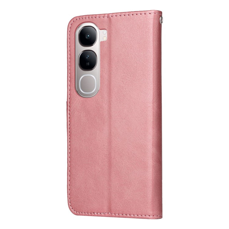 Wallet Case for vivo Y300 5G / Y200 5G / V40 Lite (Indonesia) 5G / 4G Leather Phone Cover - Pink