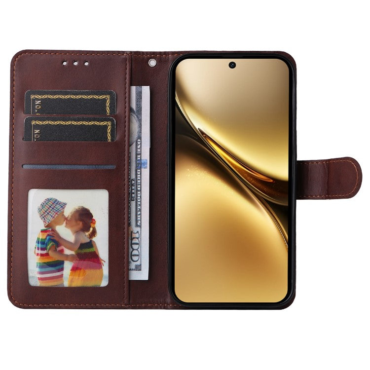 For vivo X200 5G Case Wallet PU Leather Folio Flip Phone Cover - Brown