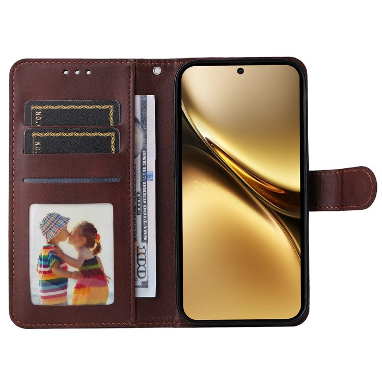 For vivo X200 Pro 5G Case Wallet PU Leather Folio Flip Phone Cover - Brown