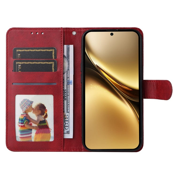 For vivo X200 Pro 5G Case Wallet PU Leather Folio Flip Phone Cover - Red