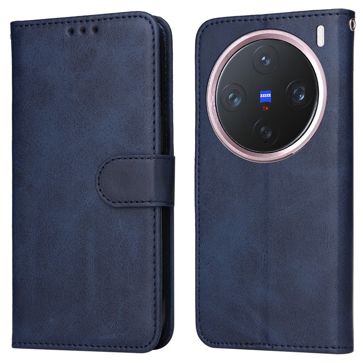 For vivo X200 Pro mini 5G Case Wallet PU Leather Folio Flip Phone Cover - Blue