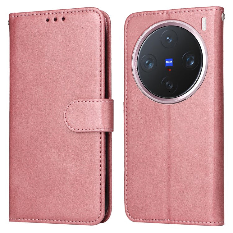 For vivo X200 Pro mini 5G Case Wallet PU Leather Folio Flip Phone Cover - Pink