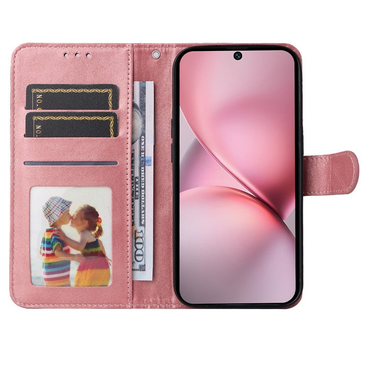 For vivo X200 Pro mini 5G Case Wallet PU Leather Folio Flip Phone Cover - Pink