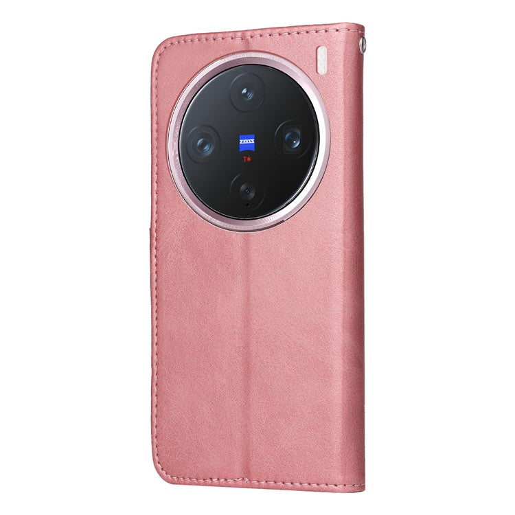 For vivo X200 Pro mini 5G Case Wallet PU Leather Folio Flip Phone Cover - Pink