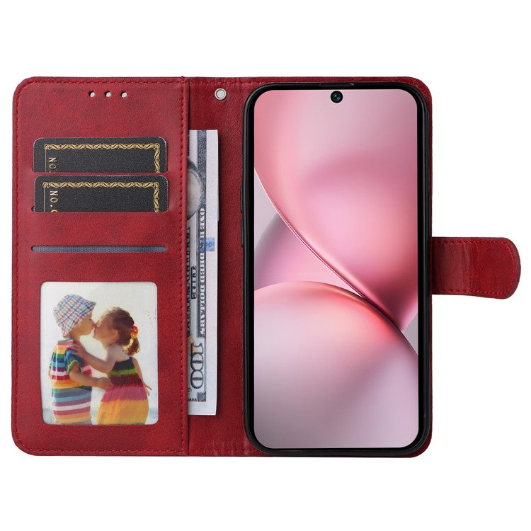 For vivo X200 Pro mini 5G Case Wallet PU Leather Folio Flip Phone Cover - Red