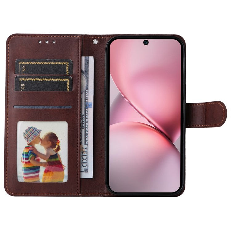 For vivo X200 Pro mini 5G Case Wallet PU Leather Folio Flip Phone Cover - Brown