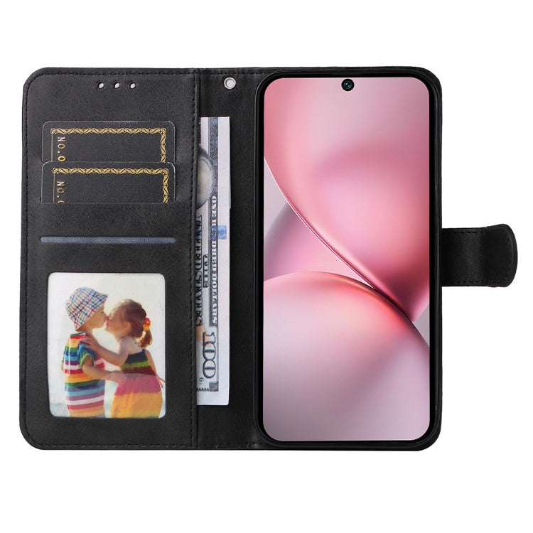 For vivo X200 Pro mini 5G Case Wallet PU Leather Folio Flip Phone Cover - Black