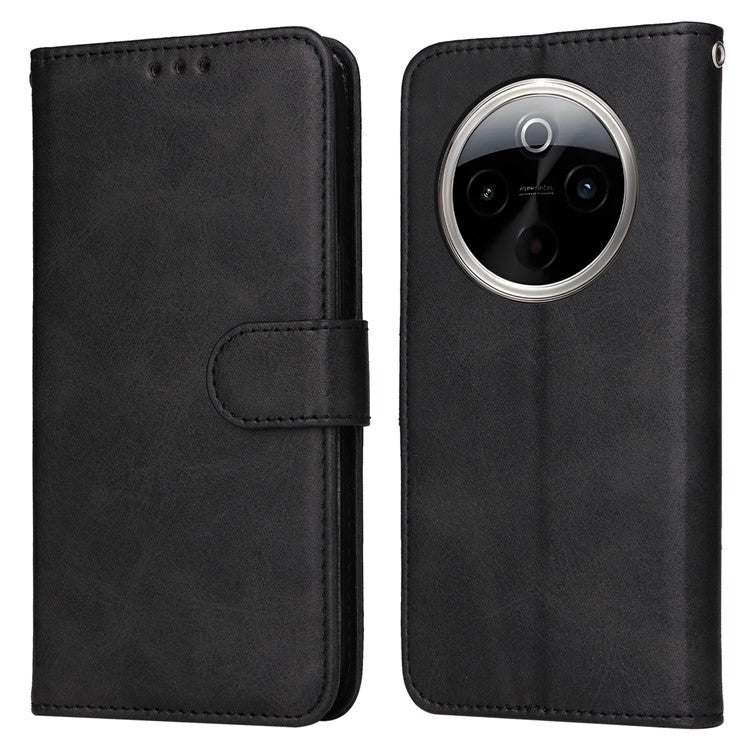 For vivo Y300 Pro 5G Case Wallet PU Leather Folio Flip Phone Cover - Black