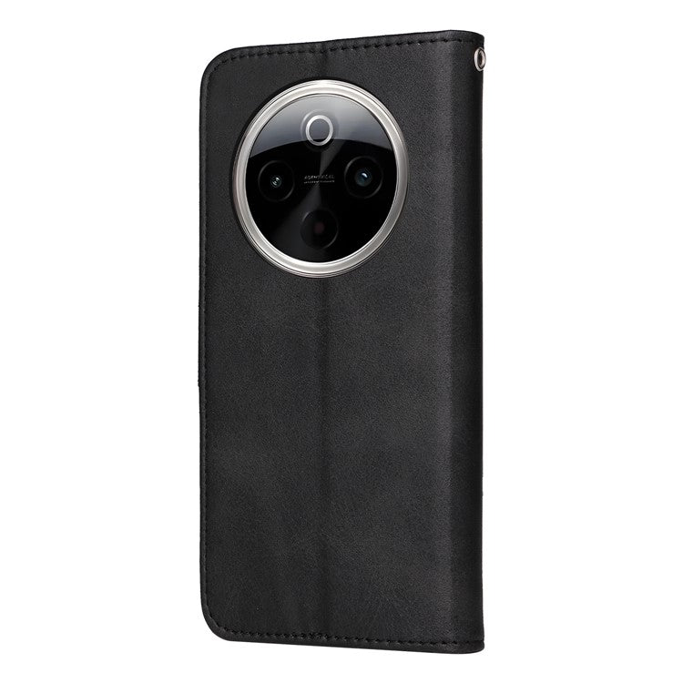 For vivo Y300 Pro 5G Case Wallet PU Leather Folio Flip Phone Cover - Black