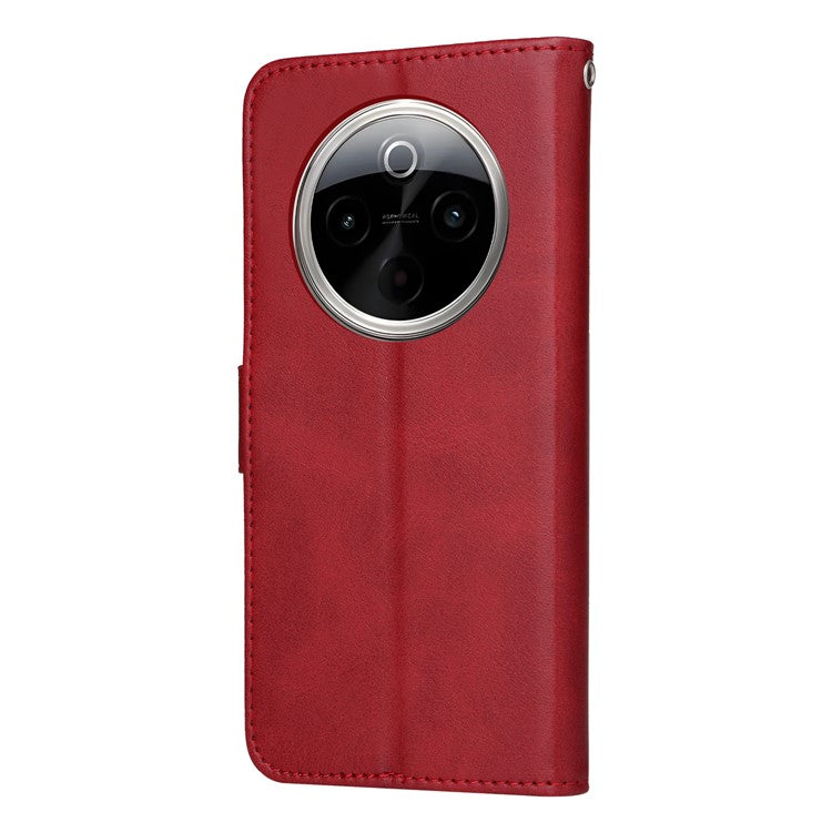 For vivo Y300 Pro 5G Case Wallet PU Leather Folio Flip Phone Cover - Red