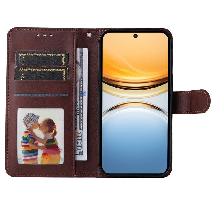 For vivo Y300 Pro 5G Case Wallet PU Leather Folio Flip Phone Cover - Brown