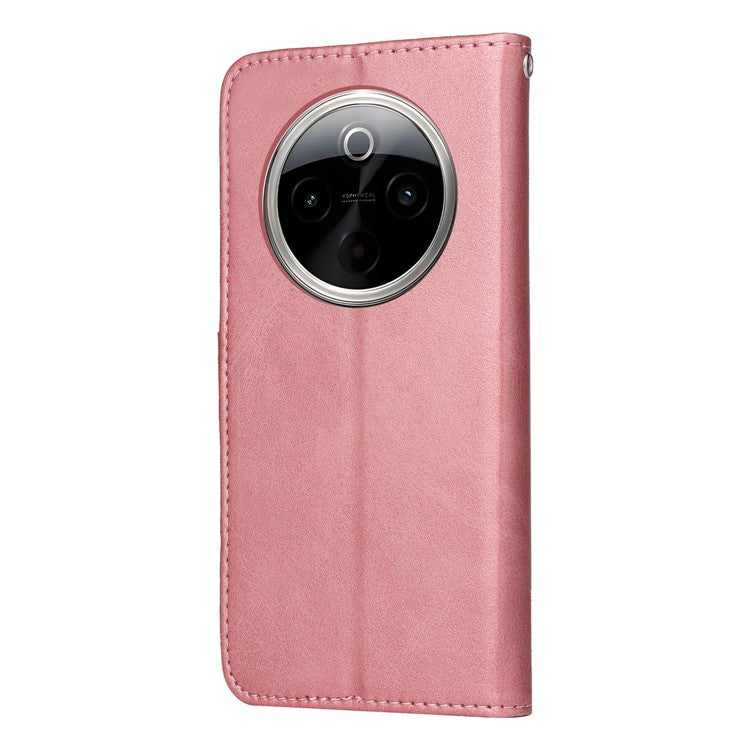 For vivo Y300 Pro 5G Case Wallet PU Leather Folio Flip Phone Cover - Pink