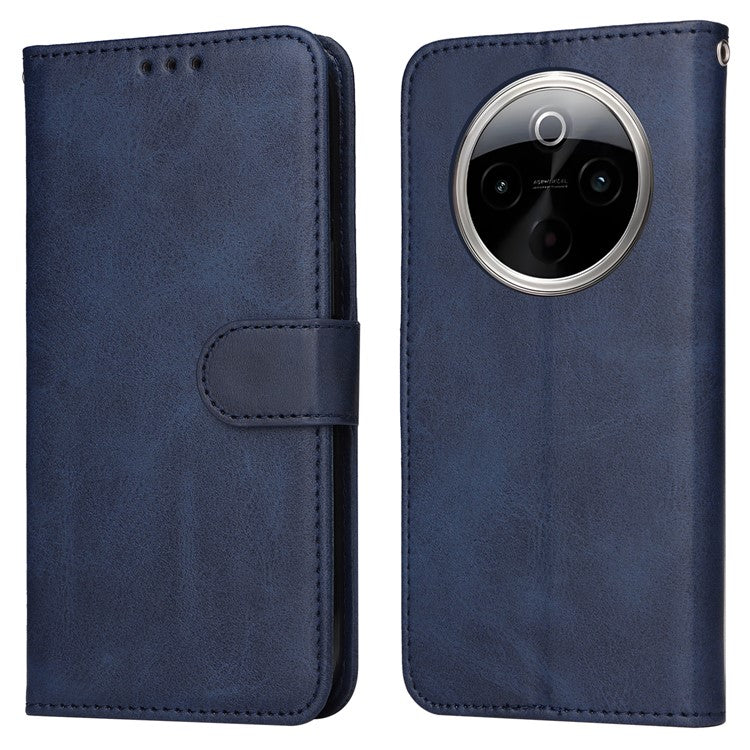 For vivo Y300 Pro 5G Case Wallet PU Leather Folio Flip Phone Cover - Blue