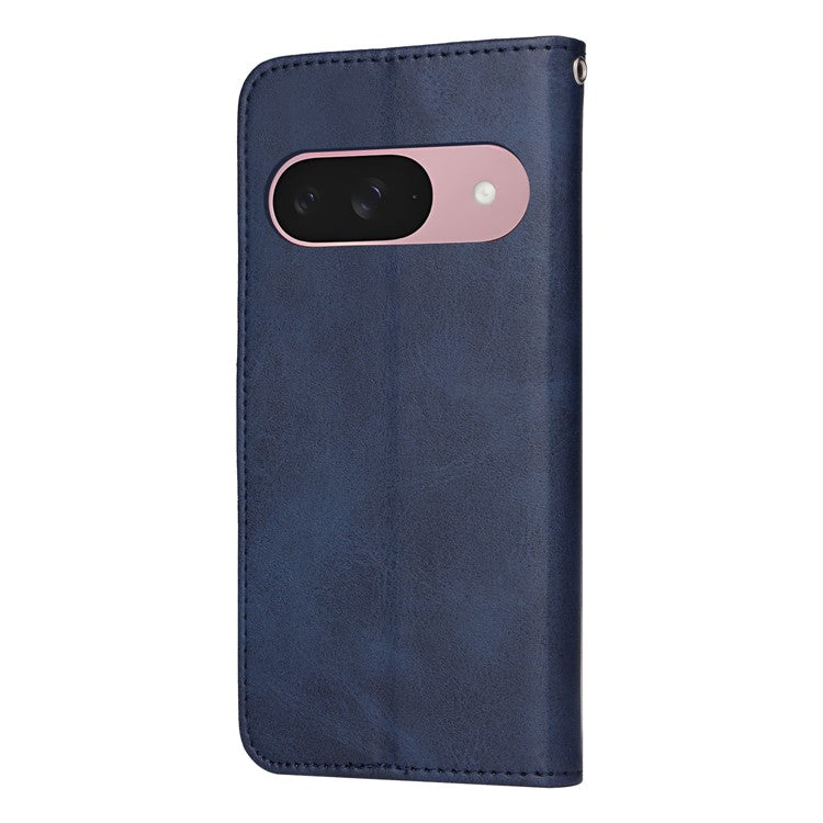 For Google Pixel 9a Case Wallet PU Leather Folio Flip Phone Cover - Blue