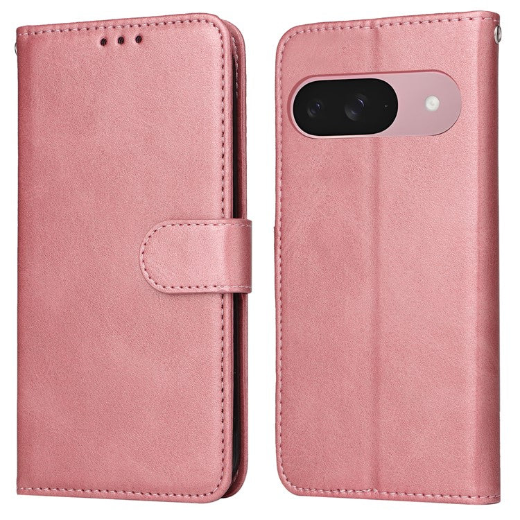 For Google Pixel 9a Case Wallet PU Leather Folio Flip Phone Cover - Pink