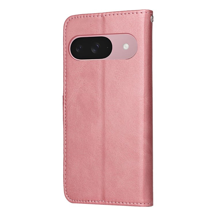 For Google Pixel 9a Case Wallet PU Leather Folio Flip Phone Cover - Pink