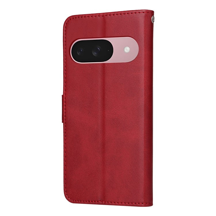 For Google Pixel 9a Case Wallet PU Leather Folio Flip Phone Cover - Red