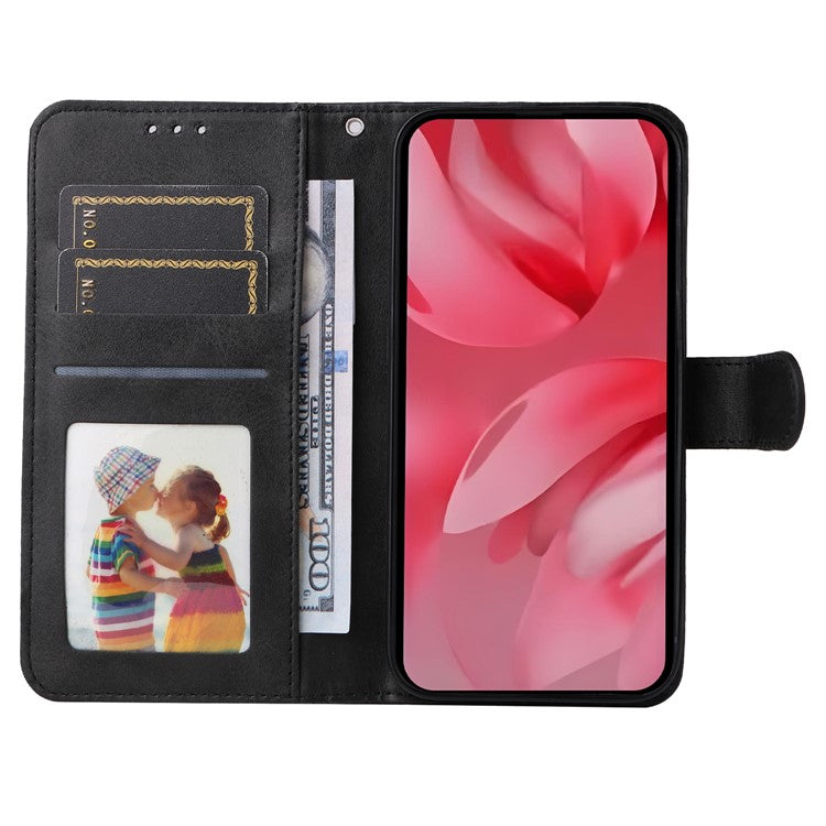 For Google Pixel 9a Case Wallet PU Leather Folio Flip Phone Cover - Black