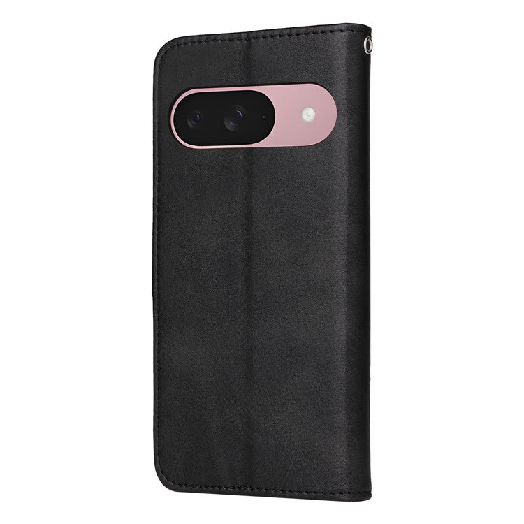 For Google Pixel 9a Case Wallet PU Leather Folio Flip Phone Cover - Black