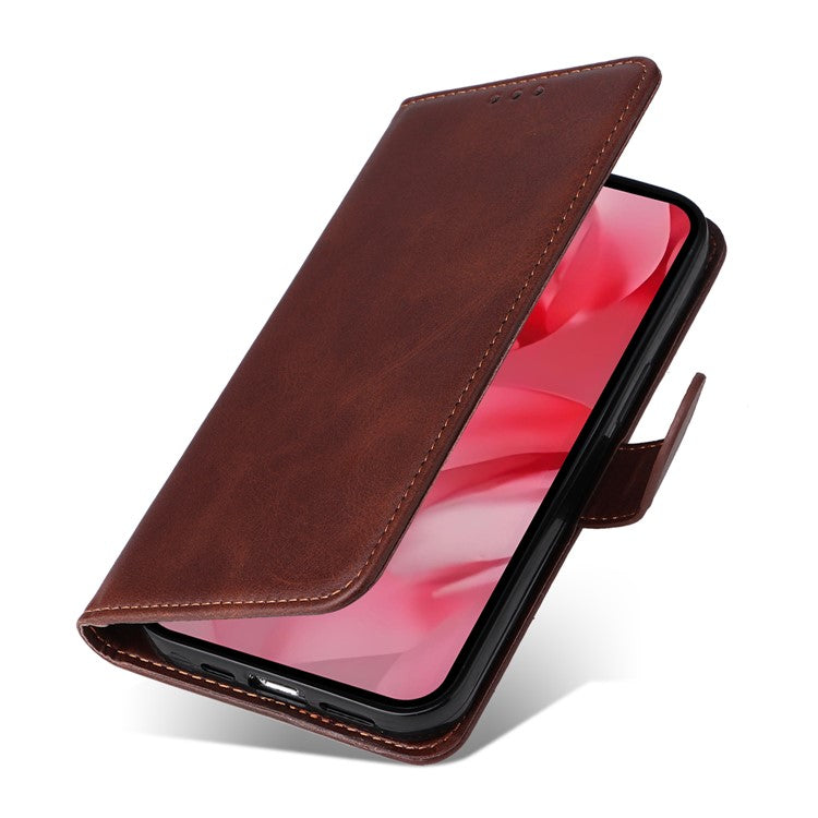 For Google Pixel 9a Case Wallet PU Leather Folio Flip Phone Cover - Brown