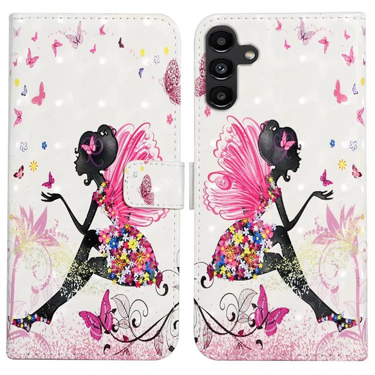 For Samsung Galaxy S25 Case 3D Creative Pattern PU Leather Stand Phone Cover - Girl