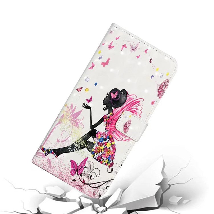 For Samsung Galaxy S25 Case 3D Creative Pattern PU Leather Stand Phone Cover - Girl