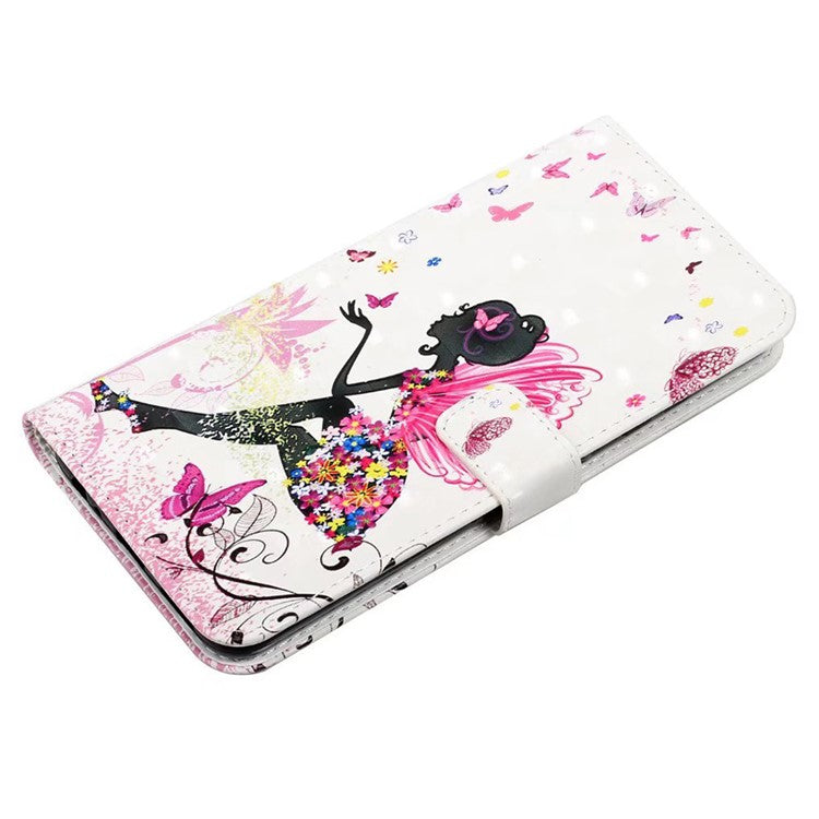 For Samsung Galaxy S25 Case 3D Creative Pattern PU Leather Stand Phone Cover - Girl