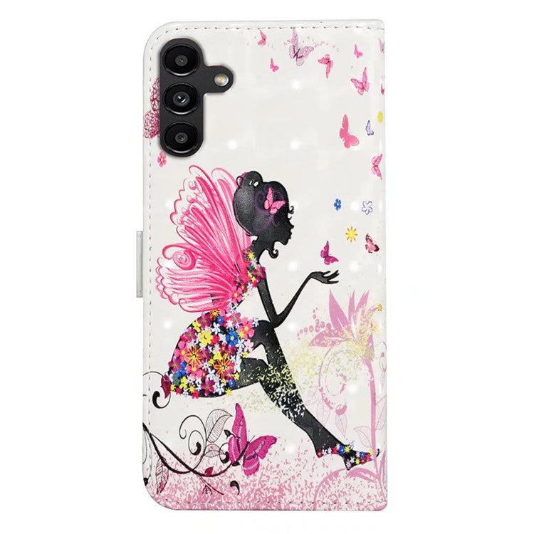 For Samsung Galaxy S25 Case 3D Creative Pattern PU Leather Stand Phone Cover - Girl