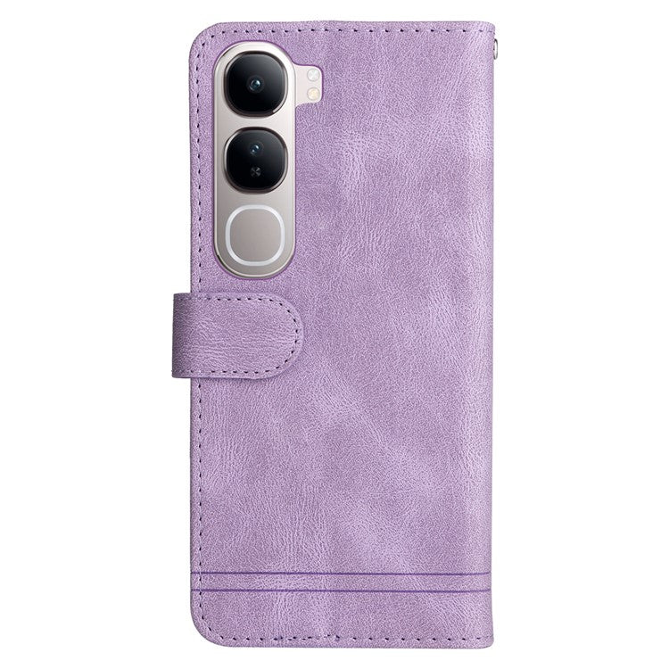 Wallet Case for vivo Y300 5G  /  Y200 5G  /  V40 Lite (Indonesia) 5G  /  4G Leather Phone Cover - Purple