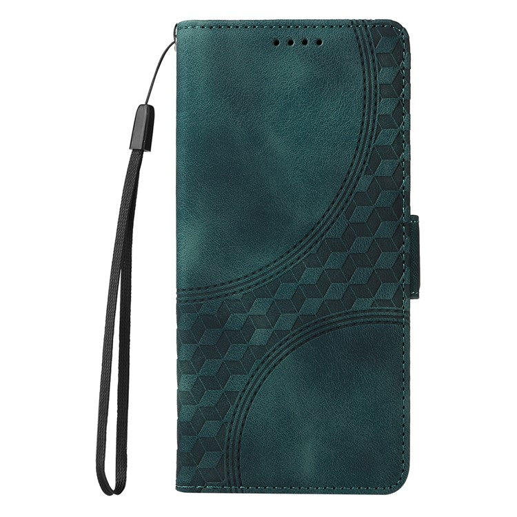 Leather Case for vivo Y300 5G / Y200 5G / V40 Lite (Indonesia) 5G / 4G Rhombus Starry Imprinted Phone Cover - Green