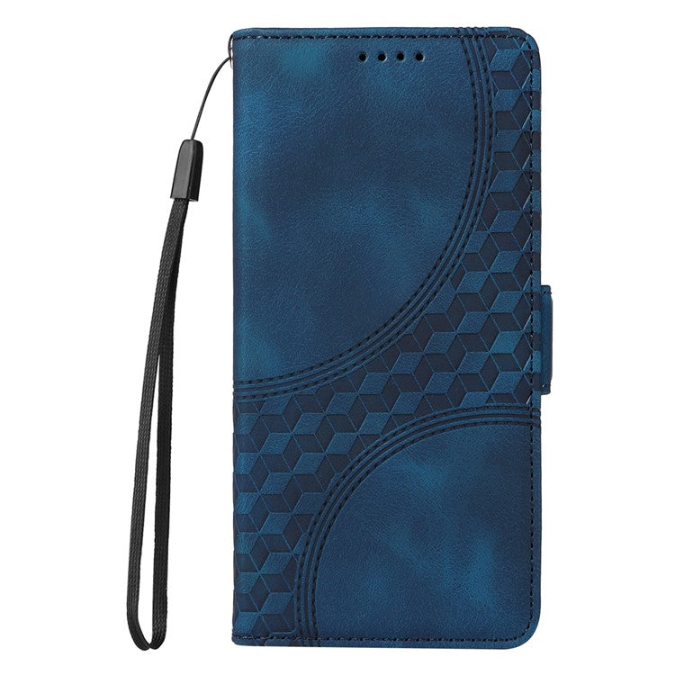 Leather Case for vivo Y300 5G / Y200 5G / V40 Lite (Indonesia) 5G / 4G Rhombus Starry Imprinted Phone Cover - Blue