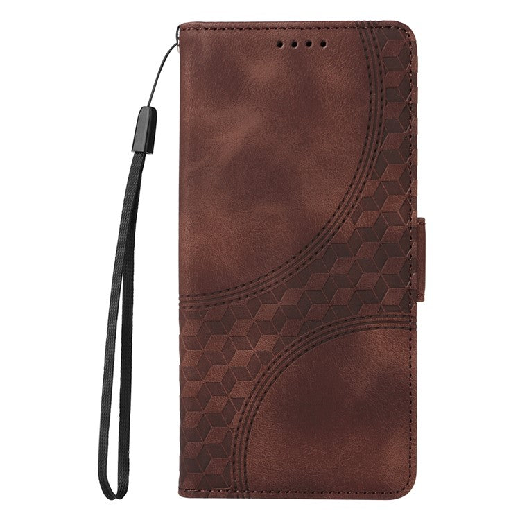 Leather Case for vivo Y300 5G / Y200 5G / V40 Lite (Indonesia) 5G / 4G Rhombus Starry Imprinted Phone Cover - Brown