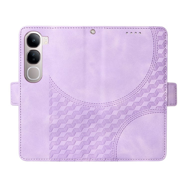 Leather Case for vivo Y300 5G / Y200 5G / V40 Lite (Indonesia) 5G / 4G Rhombus Starry Imprinted Phone Cover - Purple